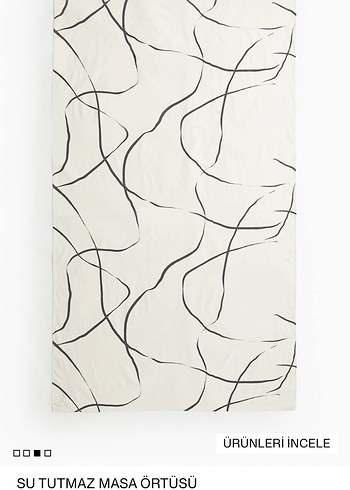 H&M HOME Su Geçirmez Siyah Masa Örtüsü - Görsel 3