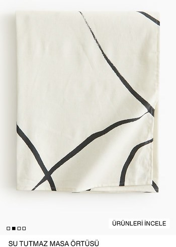 H&M HOME Su Geçirmez Siyah Masa Örtüsü - Görsel 2