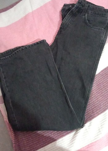 Kadın Gri Loose Fit Midi Kot Pantolon - Görsel 2