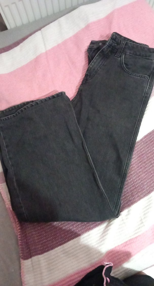 Kadın Gri Loose Fit Midi Kot Pantolon - Görsel 2