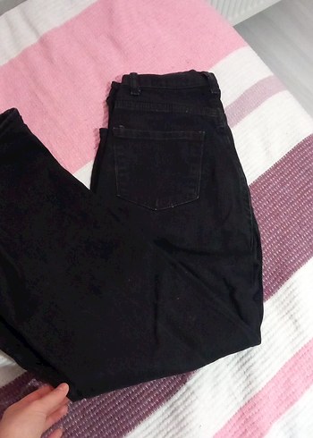 Kadın Siyah Bol Kesim Denim Pantolon - Görsel 3