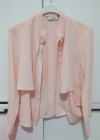 Pudra Rengi Düğmeli Kadın Gömlek - Görsel 2