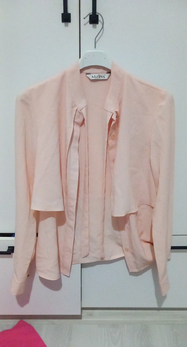 Pudra Rengi Düğmeli Kadın Gömlek - Görsel 2