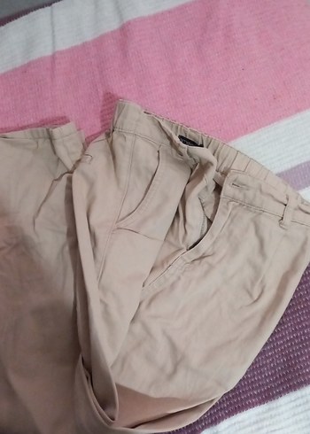 Bej Kadın Pamuklu Bol Kesim Pantolon - Görsel 2