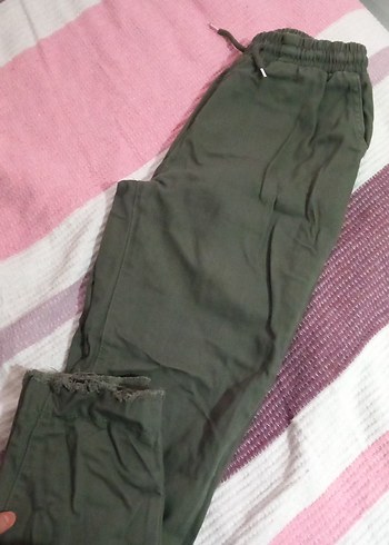 Kadın Haki Salaş Kumaş Pantolon - Görsel 2