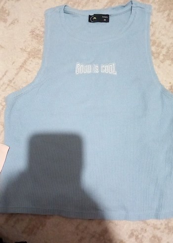 Mavi Yüksek Yakalı Kadın Atlet - Görsel 2