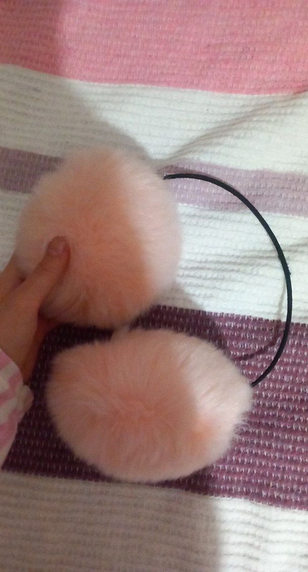 Pembe Kürklü Kız Çocuk Kulaklık - Görsel 2