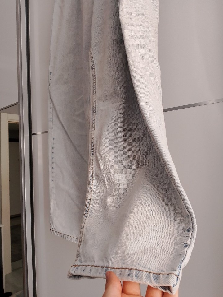 Gri Loose Fit Bol Kot Pantolon - Görsel 3