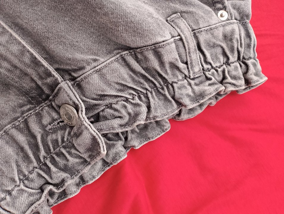 Gri Bol Kesim Midi Kadın Kot Pantolon - Görsel 4