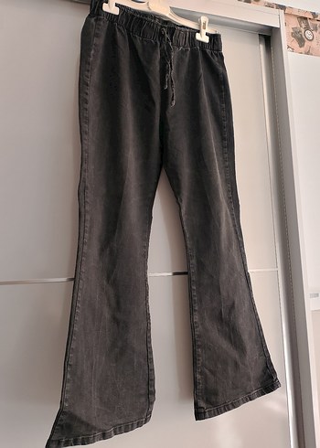 Koyu Gri Fit İspanyol Paça Kot Pantolon