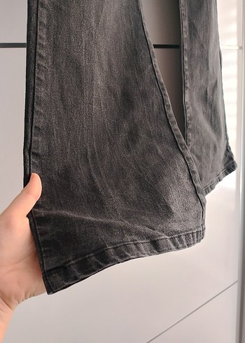 Diğer Koyu Gri Fit İspanyol Paça Kot Pantolon