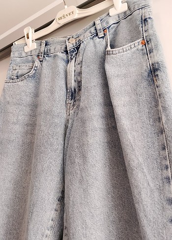 Pastel Mavi Rahat Kesim Kadın Denim Pantolon - Görsel 3