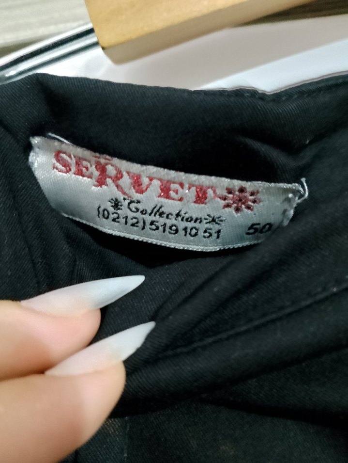 Siyah Kemerli Uzun Kadın Etek - Görsel 2