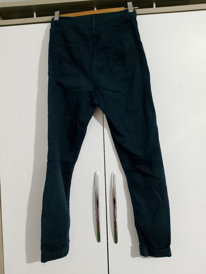 Siyah Dar Kesim Midi Boy Kadın Kot Pantolon - Görsel 3