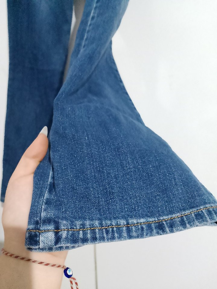 Gri tonlu rahat kesim kadın kot pantolon - Görsel 3