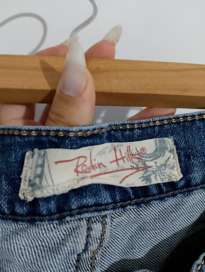 Gri tonlu rahat kesim kadın kot pantolon - Görsel 4