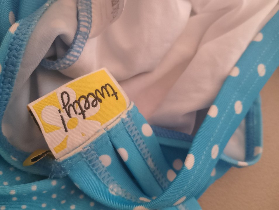 Mavi Puantiyeli Kız Çocuk Mayo - Görsel 3