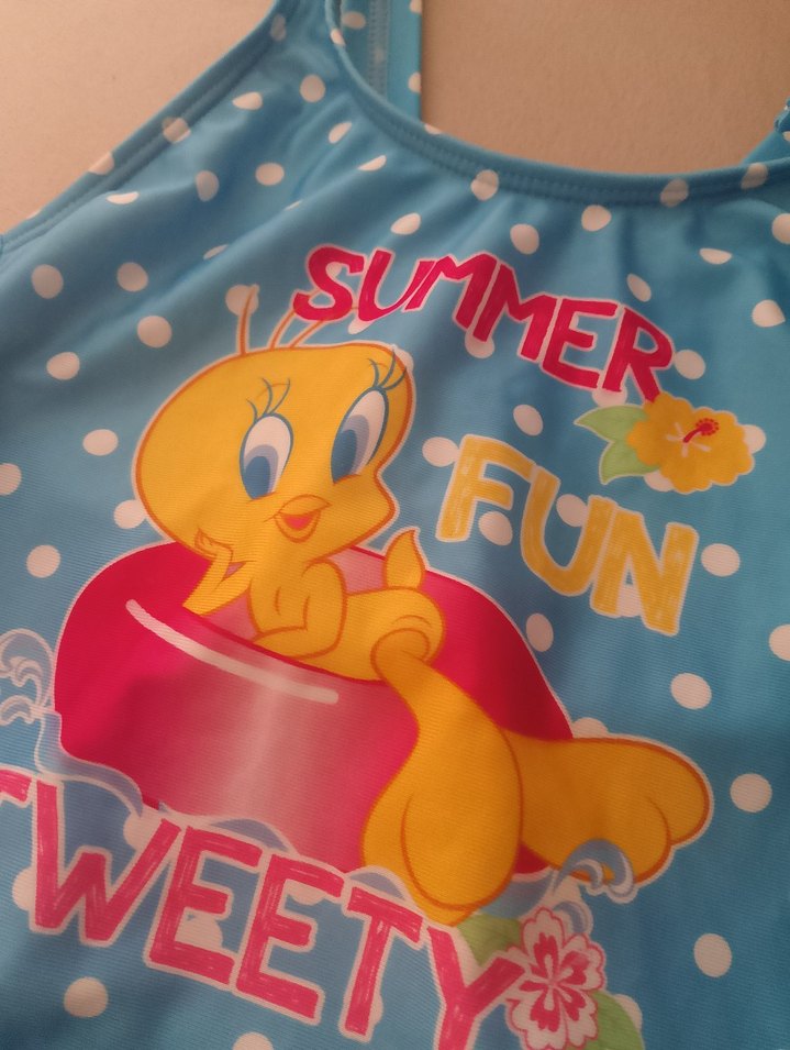 Mavi Puantiyeli Kız Çocuk Mayo - Görsel 2