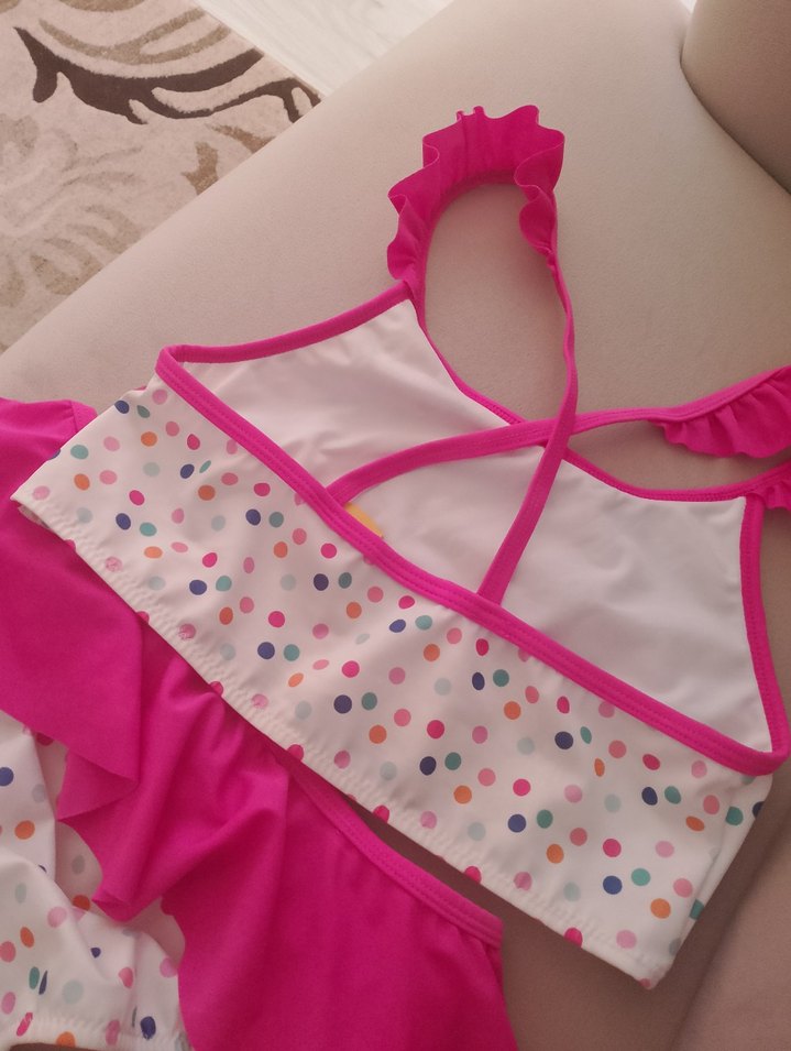 Kız Çocuk Minnie Baskılı Puanlı Bikini - Görsel 4