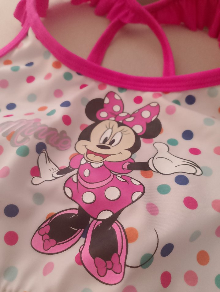 Kız Çocuk Minnie Baskılı Puanlı Bikini - Görsel 3