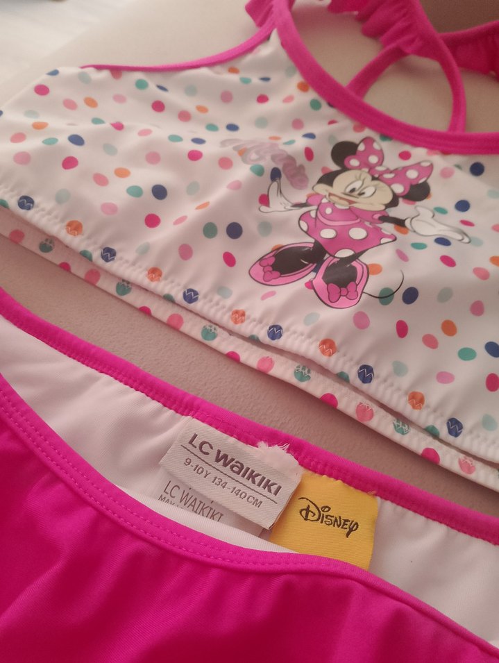 Kız Çocuk Minnie Baskılı Puanlı Bikini - Görsel 2