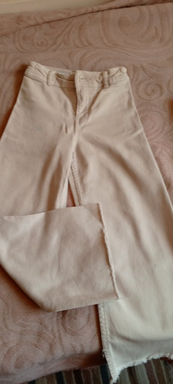 Zara Orjinal Bej Midi Kadın Kot Pantolon - Görsel 2