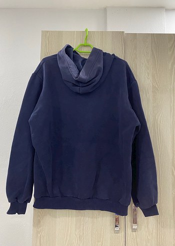 Lacivert Kapüşonlu Rahat Kesim Sweatshirt - Görsel 3