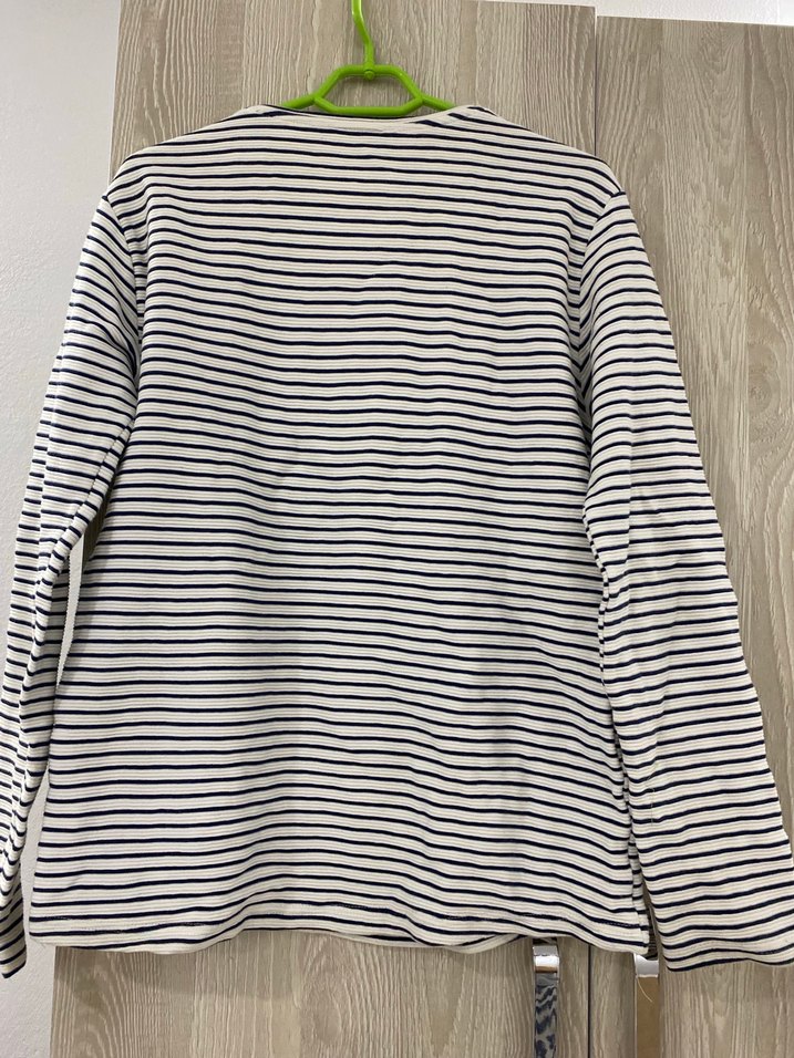 Çizgili Düğmeli Kadın Triko - Görsel 3