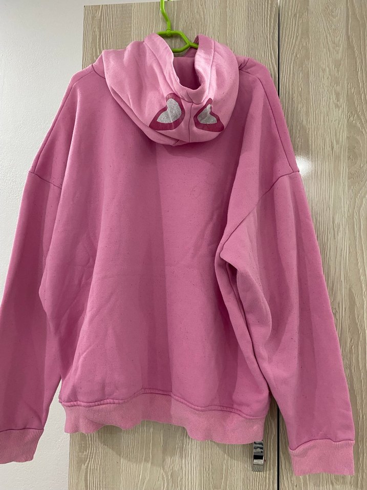 Kız Çocuk Kapüşonlu Pembe Sweatshirt - Görsel 2