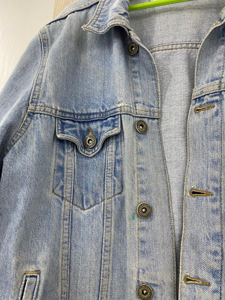 Mavi Düğmeli Kadın Denim Ceket - Görsel 4