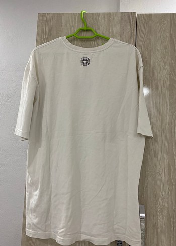 Beyaz Oversize Baskılı Erkek Tişört - Görsel 3