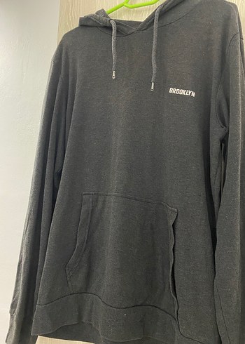 Gri Kapüşonlu Rahat Kesim Sweatshirt - Görsel 4