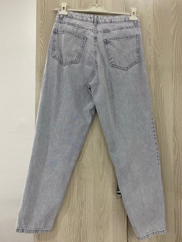 Gri Regular Fit Midi Denim Kadın Jean - Görsel 3
