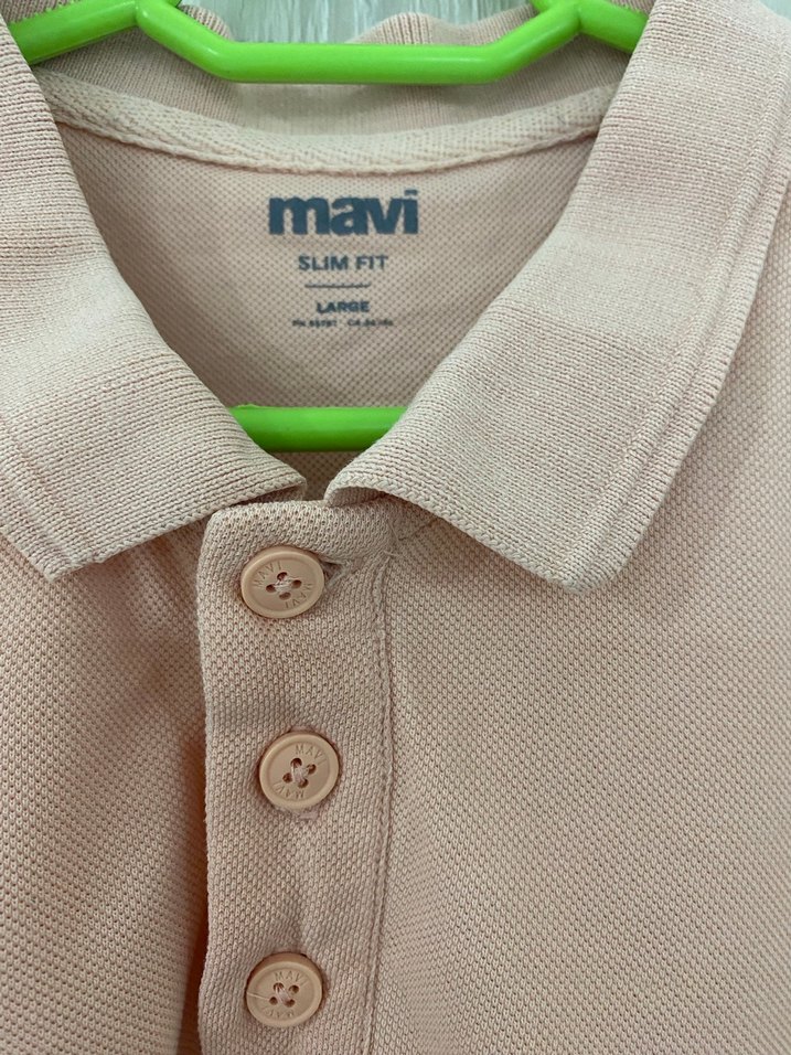 Bej Kısa Kollu Polo Tişört - Görsel 3