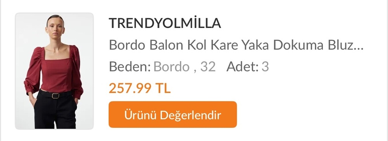 32 Beden Bordo bluz