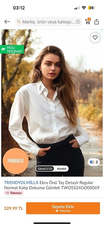 Şık işlemeli gömlek