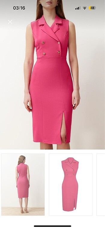 Pembe ofis stili elbise