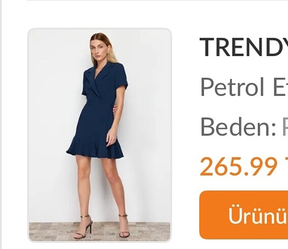 34 Beden lacivert Renk Çok şık lacivert elbise