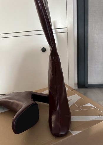 Zara bordo deri çizme - Görsel 2