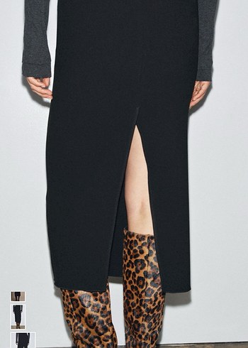 Siyah Uzun ve Dar Kadın Etek zara - Görsel 3