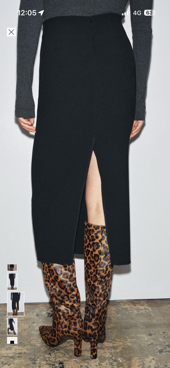 Siyah Uzun ve Dar Kadın Etek zara - Görsel 3