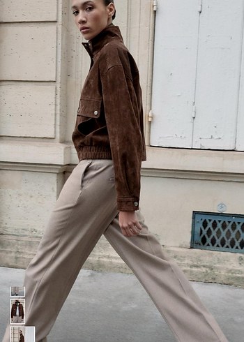 Bej Kadın Keten Kumaş Pantolon - Görsel 5