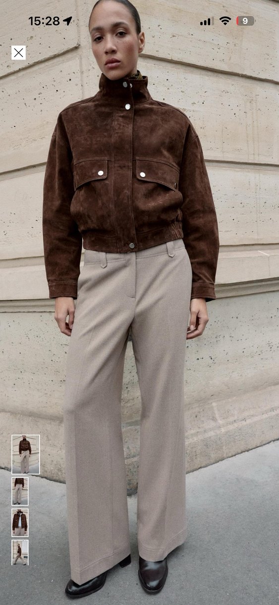 Bej Kadın Keten Kumaş Pantolon - Görsel 3