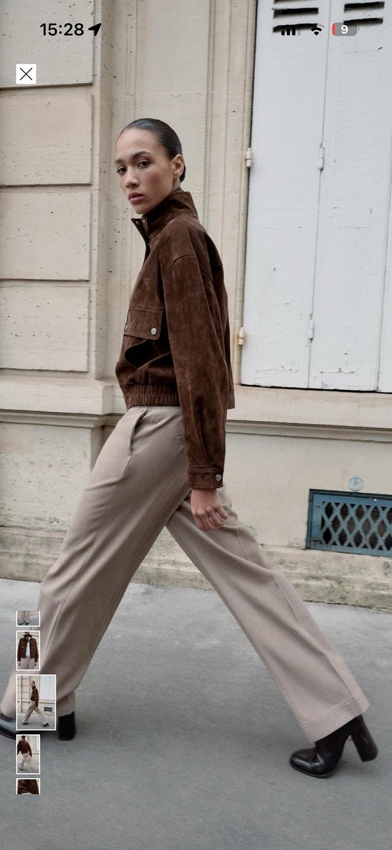 Bej Kadın Keten Kumaş Pantolon - Görsel 5