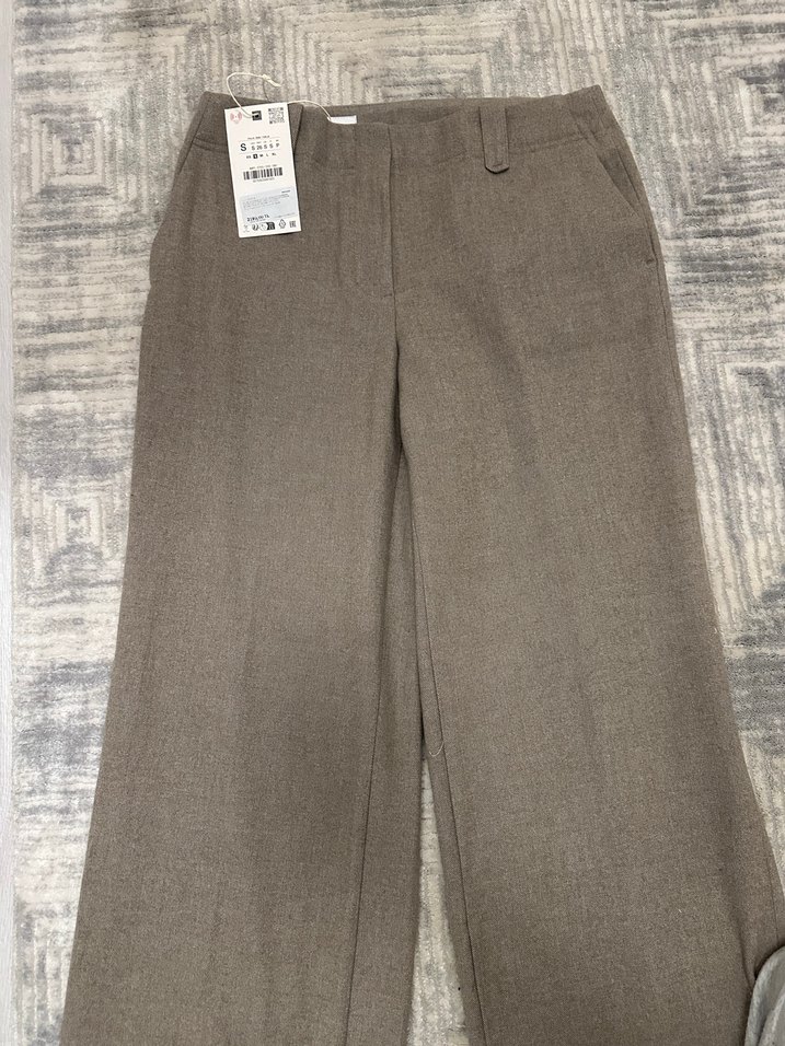 Bej Kadın Keten Kumaş Pantolon - Görsel 2