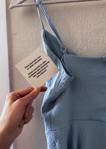 Mavi Pilili V Yaka kısa Kadın Elbise, şortlu - Görsel 3