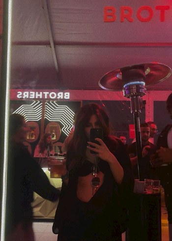 Siyah V Yakalı Mini Kadın Elbise - Görsel 6