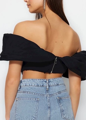 Siyah Carmen yaka - Görsel 3