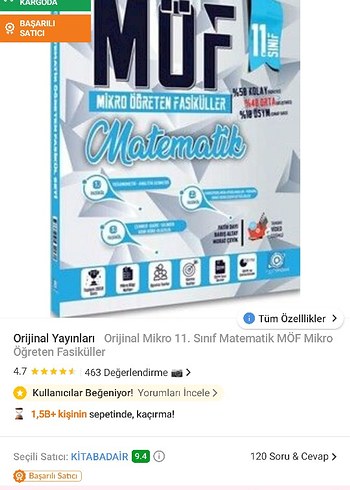Orijinal Mikro 11. Sınıf Matematik Fasikülleri