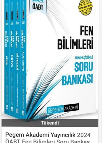 Pegem Akademi 2024 ÖABT Fen Bilimleri Soru Bankası